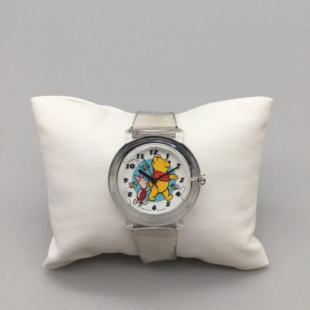 Disney Winnie The Pooh Girls Watch 30mm Clear Plastic Strap New Battery